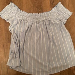 Off shoulder blue top